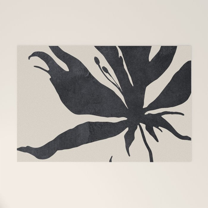 Abstract Art Minimal Flower Welcome Mat Gallery Image 1