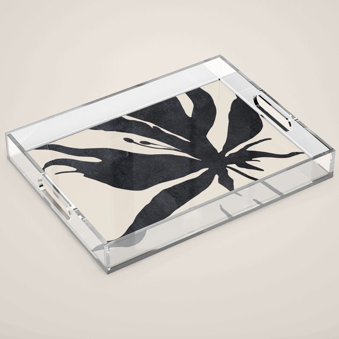 Abstract Art Minimal Flower Acrylic Tray Gallery Image 1