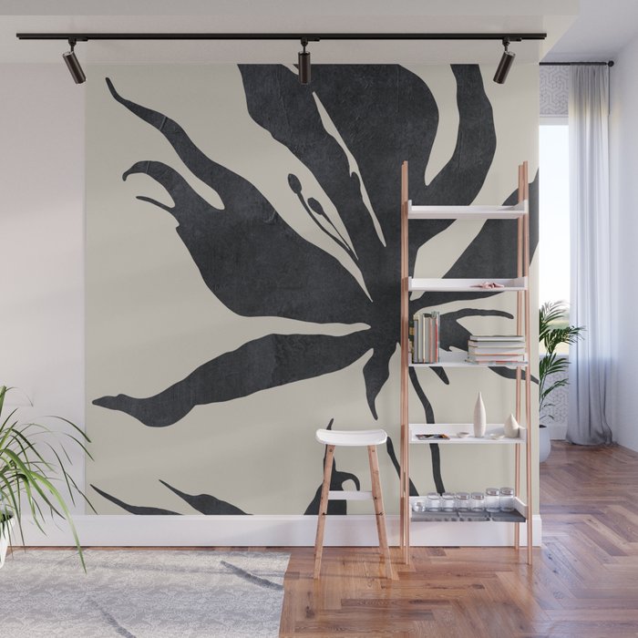 Abstract Art Minimal Flower Wall Mural Gallery Image 1
