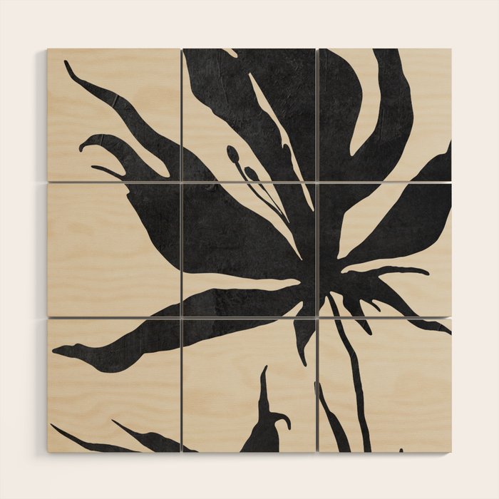 Abstract Art Minimal Flower Wood Wall Art Gallery Image 1