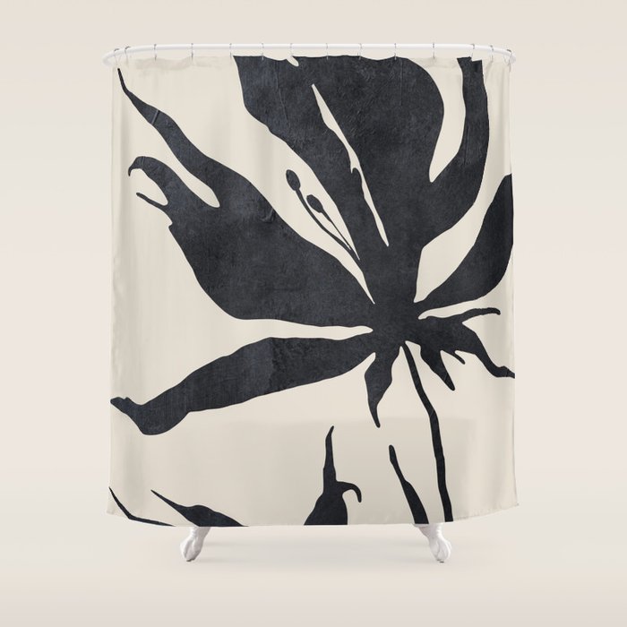 Abstract Art Minimal Flower Shower Curtain Gallery Image 1