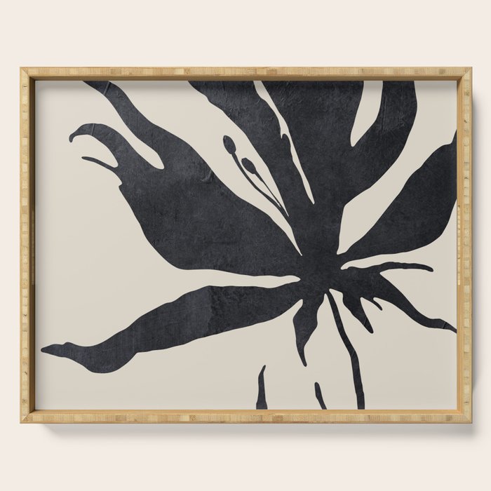 Abstract Art Minimal Flower Serving Tray Gallery Image 1