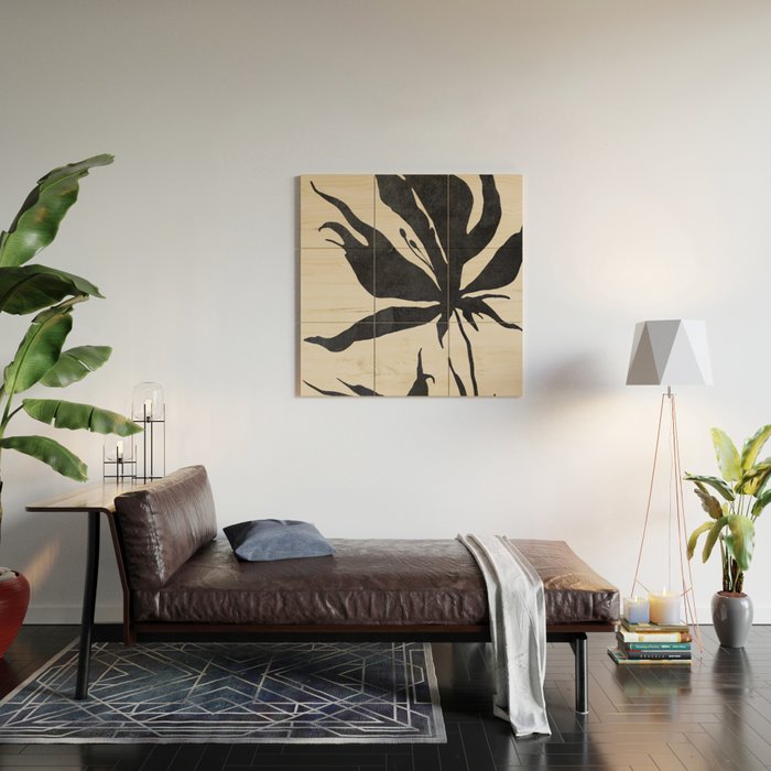 Abstract Art Minimal Flower Wood Wall Art Gallery Image 2