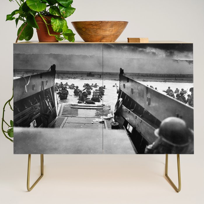 Into the Jaws of Death - D-day Vintage Photo by Robert F. Sargent Credenza Gallery Image 1