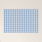 Classic Pale Blue Pastel Gingham Check Welcome Mat Gallery Image 1