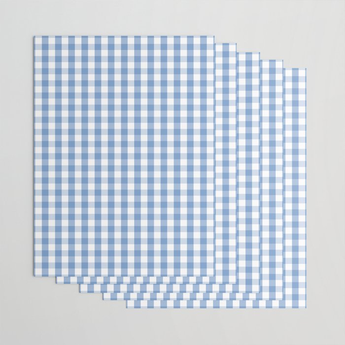 Classic Pale Blue Pastel Gingham Check Wrapping Paper Gallery Image 3