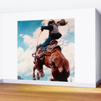 Vintage Western Painting âBuckingâ by N C Wyeth Wall Mural Gallery Image 2