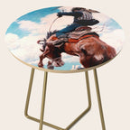 Vintage Western Painting âBuckingâ by N C Wyeth Side Table Gallery Image 2