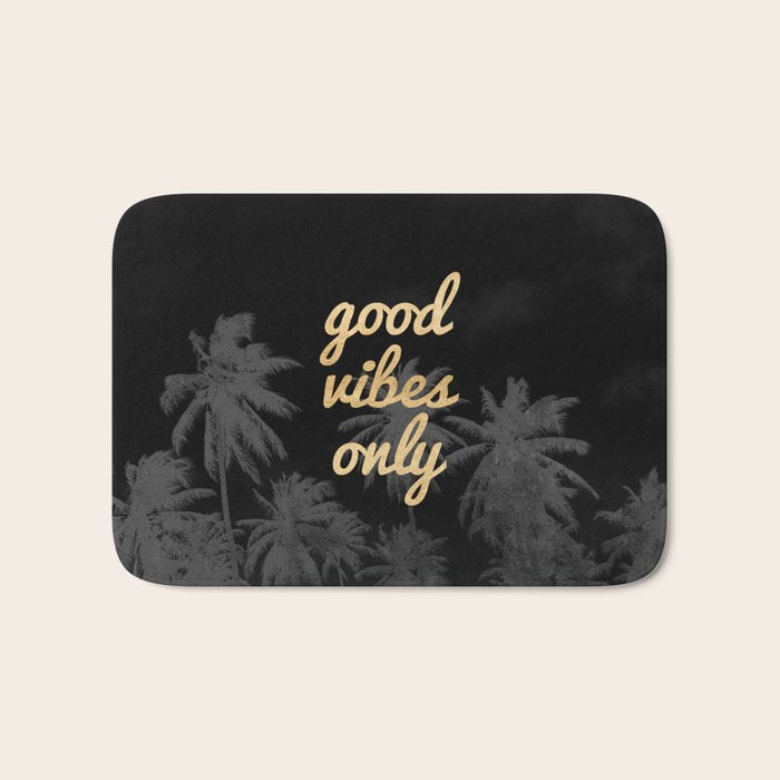 Good Vibes Only Palm Trees Bath Mat Gallery Image 1