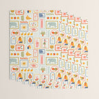 Vintage tropical summer patchwork art pattern Wrapping Paper Gallery Image 3