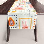 Vintage tropical summer patchwork art pattern Table Runner Gallery Image 1
