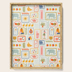 Vintage tropical summer patchwork art pattern Serving Tray Gallery Image 1