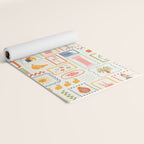 Vintage tropical summer patchwork art pattern Yoga Mat Gallery Image 2