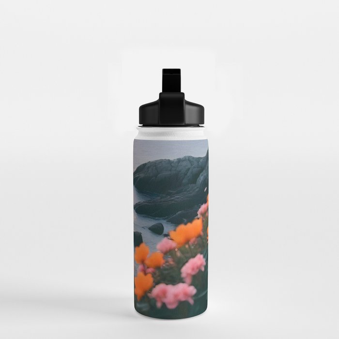 Rocky Beach Sunset, Nature Ocean Landscape Scenic Travel, Mountain Adventure Trek Beach Outdoors, Mindful Photography Water Bottle Gallery Image 2