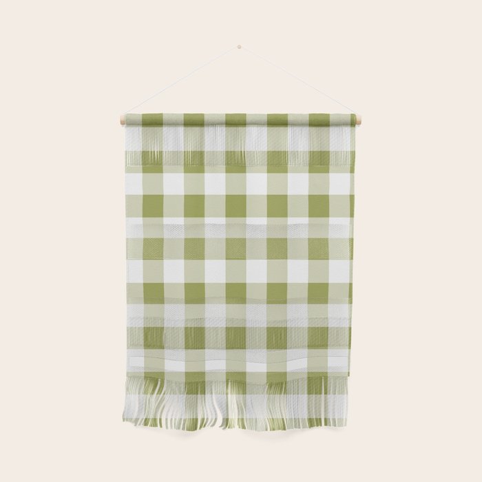 Gingham Large Green White Wall Hanging Gallery Image 1