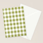 Gingham Large Green White Stationery Card Gallery Image 2