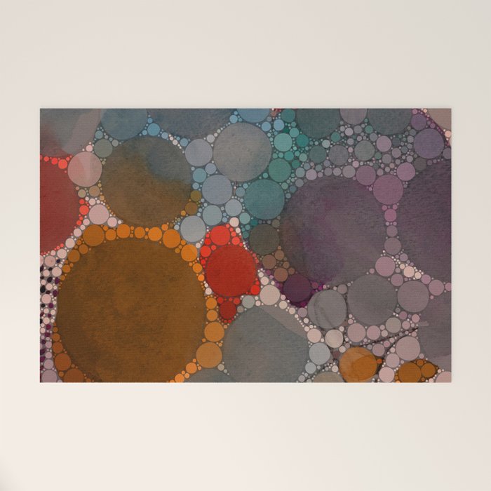 Bold Dreams - colorful red abstract happy art Welcome Mat Gallery Image 1