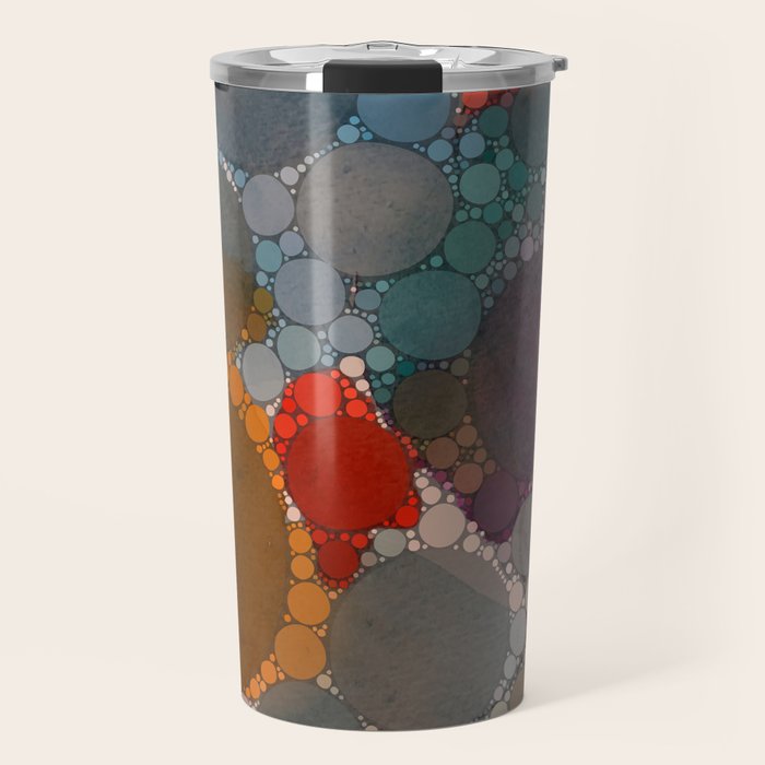 Bold Dreams - colorful red abstract happy art Travel Mug Gallery Image 1