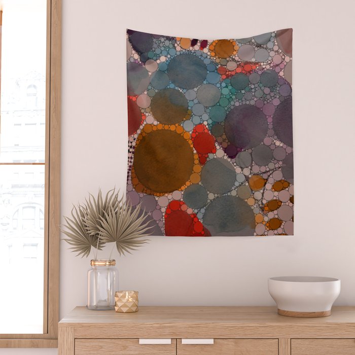 Bold Dreams - colorful red abstract happy art Wall Tapestry Gallery Image 2