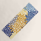 Floral Blooms, Yellow and Blue Flowers Yoga Mat Gallery Image 1