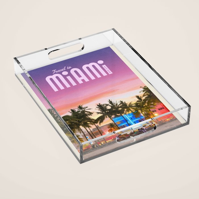 Travel to Miami Acrylic Tray Gallery Image 1