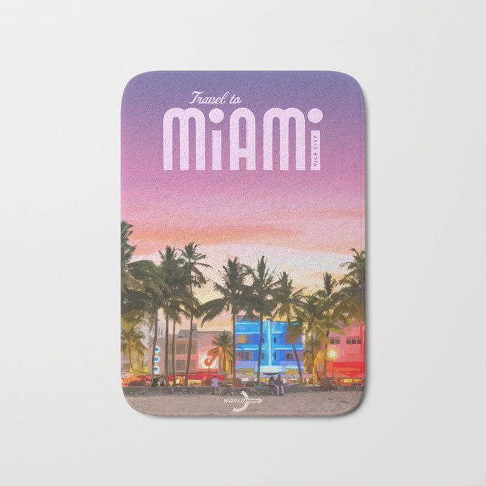 Travel to Miami Bath Mat Gallery Image 1