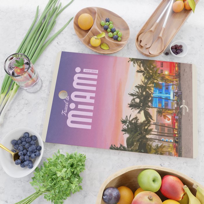 Travel to Miami Cutting Board Gallery Image 2