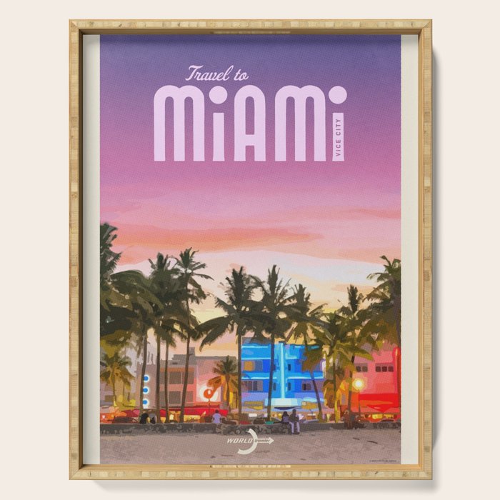 Travel to Miami Serving Tray Gallery Image 1