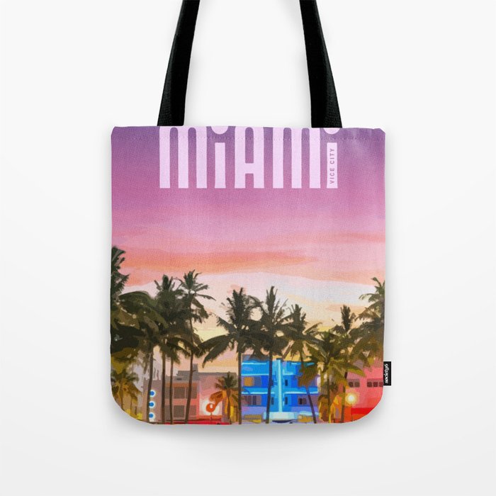 Travel to Miami Tote Bag Gallery Image 1