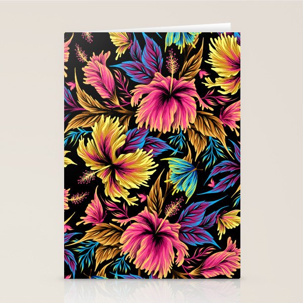 Hibiscus Butterflies - Multicolor Stationery Card Gallery Image 1