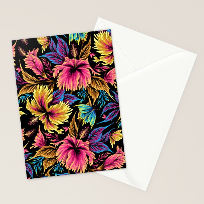 Hibiscus Butterflies - Multicolor Stationery Card Gallery Image 2