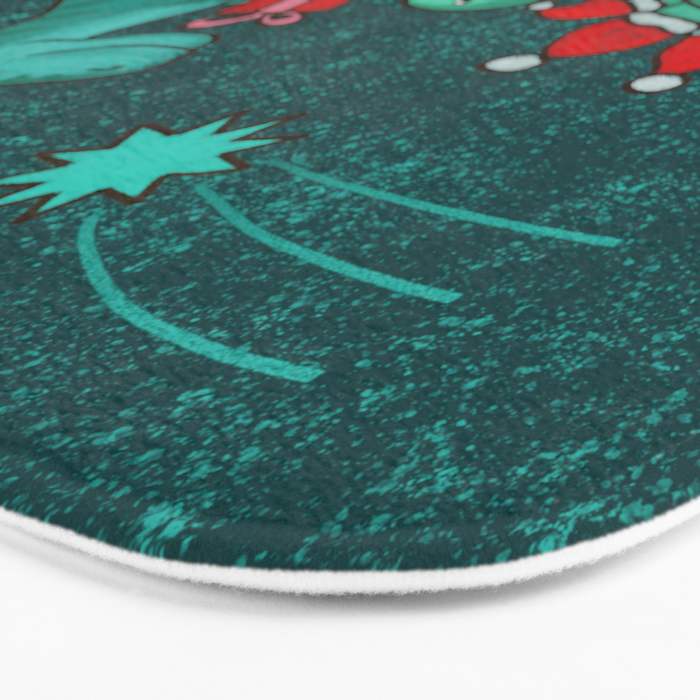Cute Christmas Dinosaurs Dinos Dinosaur Bath Mat Gallery Image 3