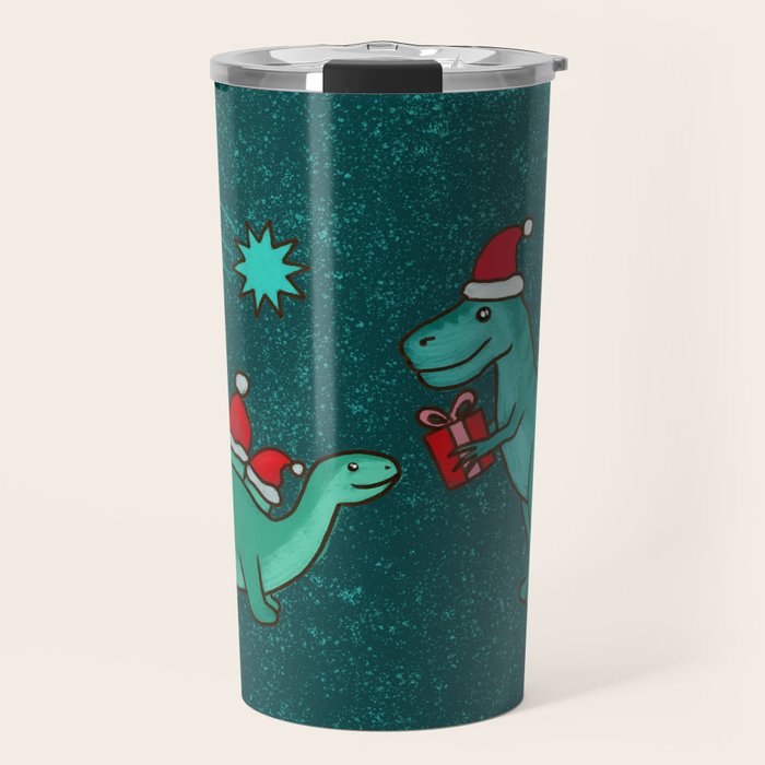 Cute Christmas Dinosaurs Dinos Dinosaur Travel Mug Gallery Image 1