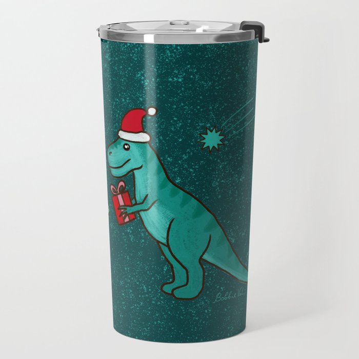 Cute Christmas Dinosaurs Dinos Dinosaur Travel Mug Gallery Image 2