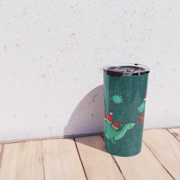 Cute Christmas Dinosaurs Dinos Dinosaur Travel Mug Gallery Image 4