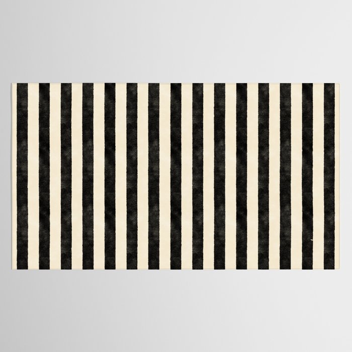 Cabana Stripe - black & cream Tablecloth Gallery Image 2