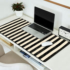 Cabana Stripe - black & cream Desk Mat Gallery Image 2