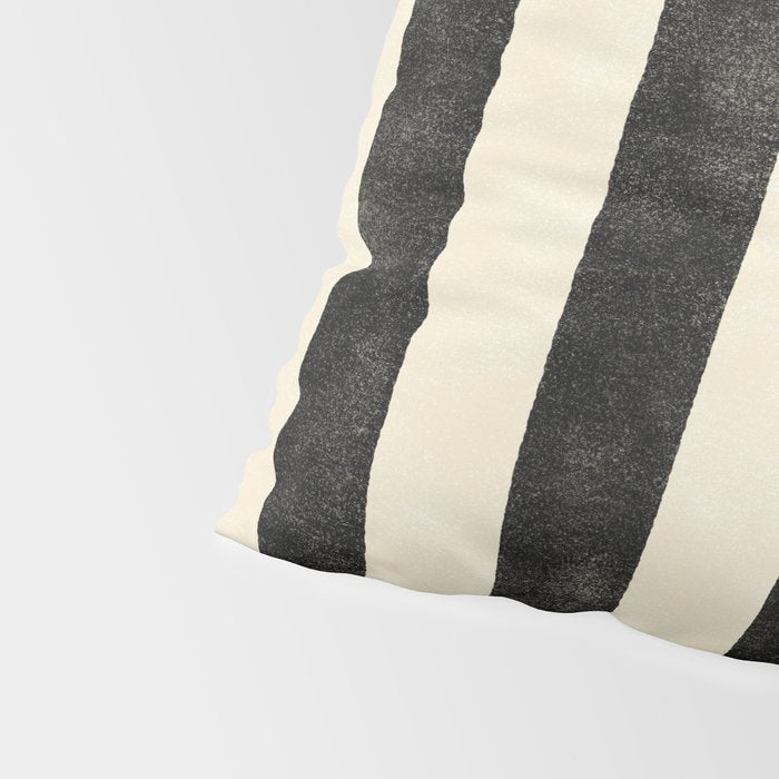 Cabana Stripe - black & cream Pillow Sham Gallery Image 4