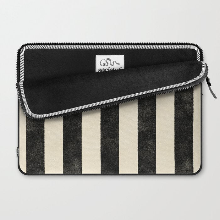 Cabana Stripe - black & cream Laptop Sleeve Gallery Image 2