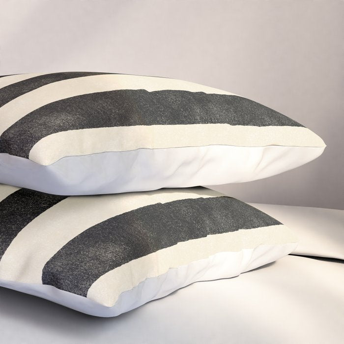 Cabana Stripe - black & cream Pillow Sham Gallery Image 3