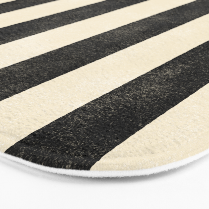 Cabana Stripe - black & cream Bath Mat Gallery Image 3