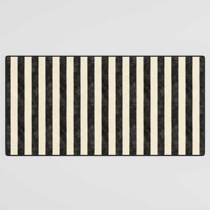 Cabana Stripe - black & cream Desk Mat Gallery Image 3