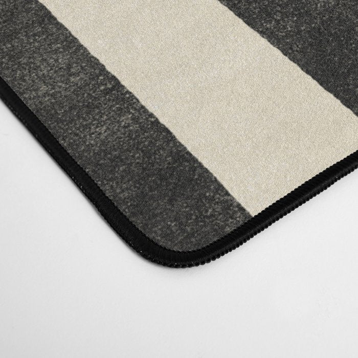 Cabana Stripe - black & cream Desk Mat Gallery Image 4