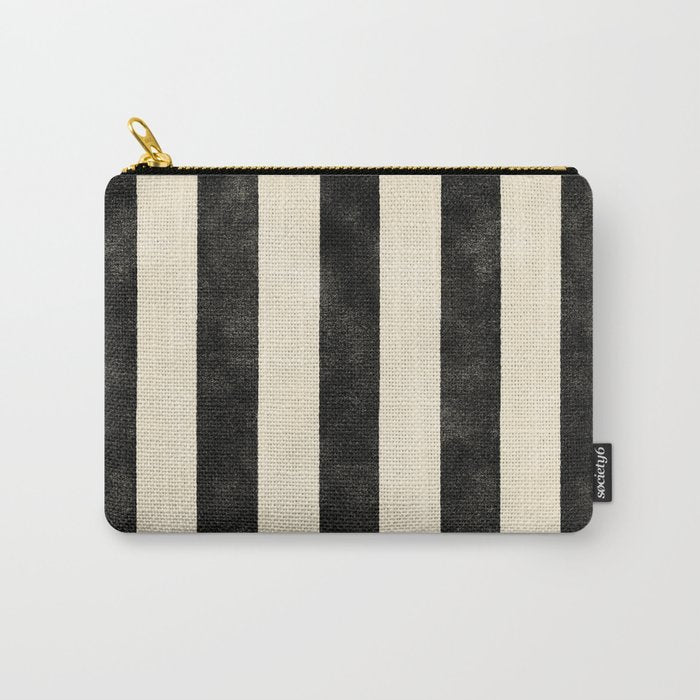 Cabana Stripe - black & cream Carry All Pouch Gallery Image 1
