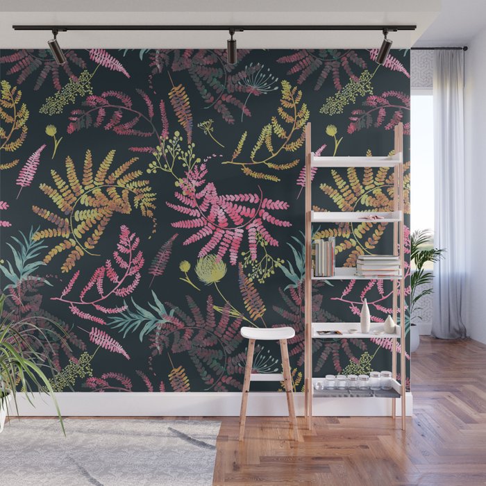 Vibrant meadow in the dark 77 Wall Mural Gallery Image 1