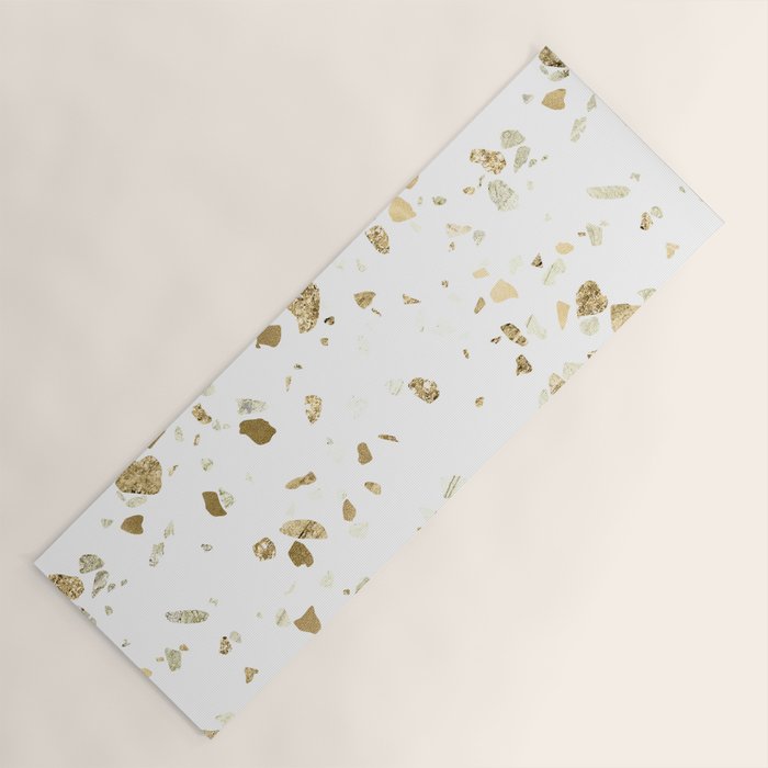 Metallic Gold Terrazzo Sparkle Yoga Mat Gallery Image 1