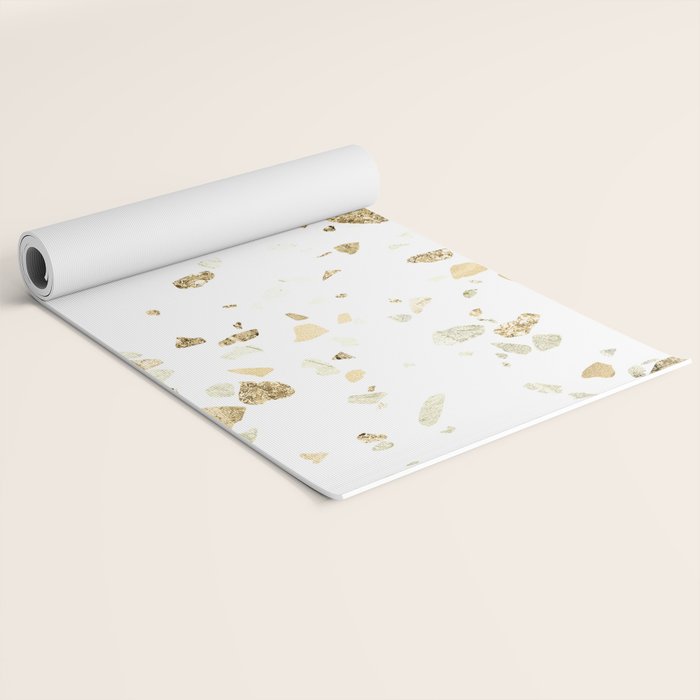Metallic Gold Terrazzo Sparkle Yoga Mat Gallery Image 2
