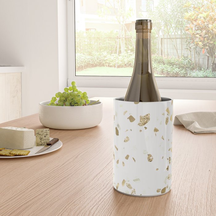 Metallic Gold Terrazzo Sparkle Wine Chiller Gallery Image 4