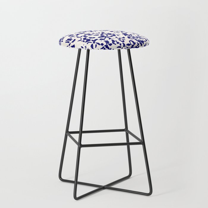 Mediterranean blue handmade floral Stool Gallery Image 1
