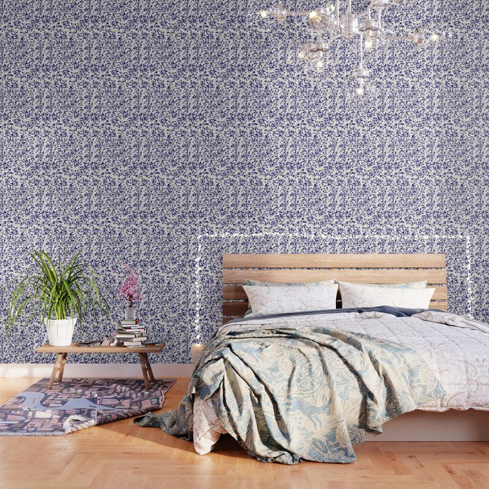 Mediterranean blue handmade floral Wallpaper Gallery Image 3